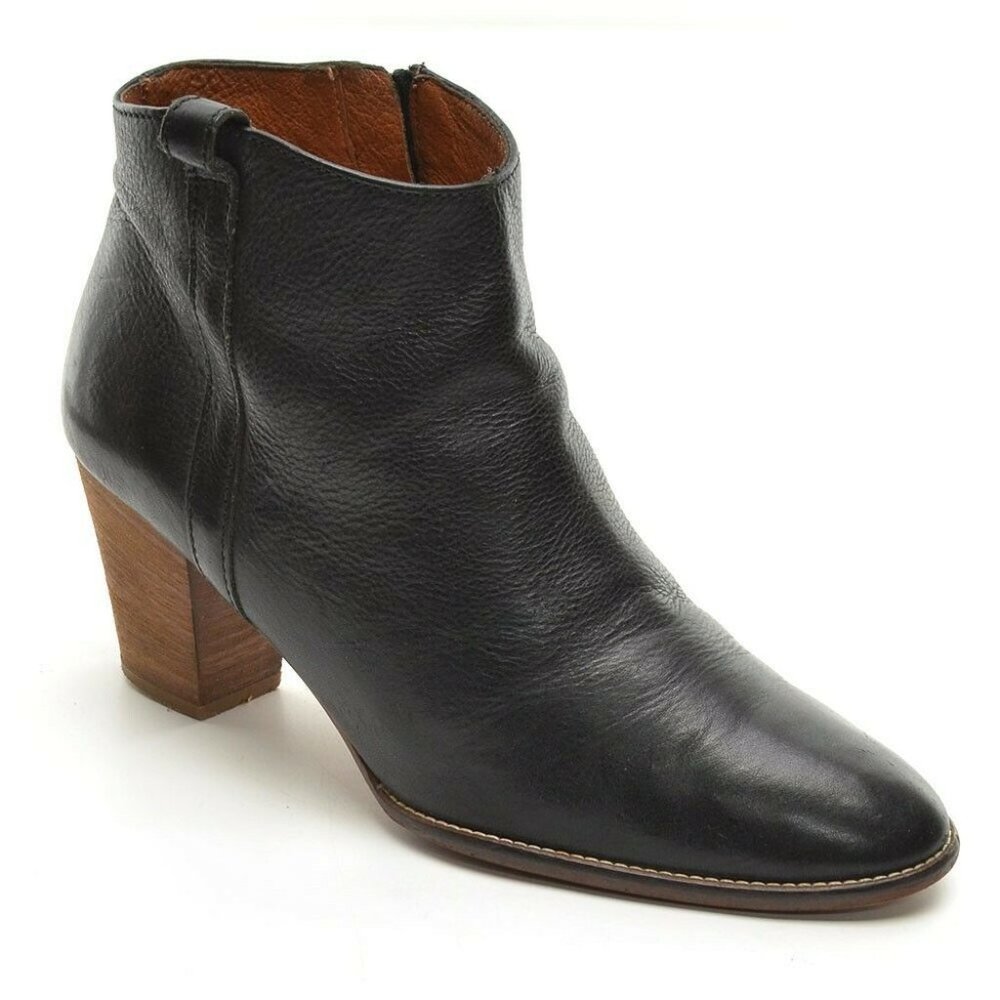 Madewell The Rosie Black Leather Ankle Boots 9.5 M